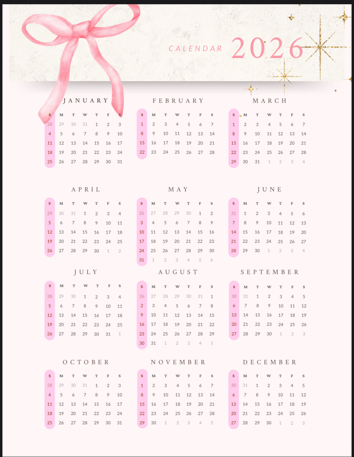 Blush & Bows Planner