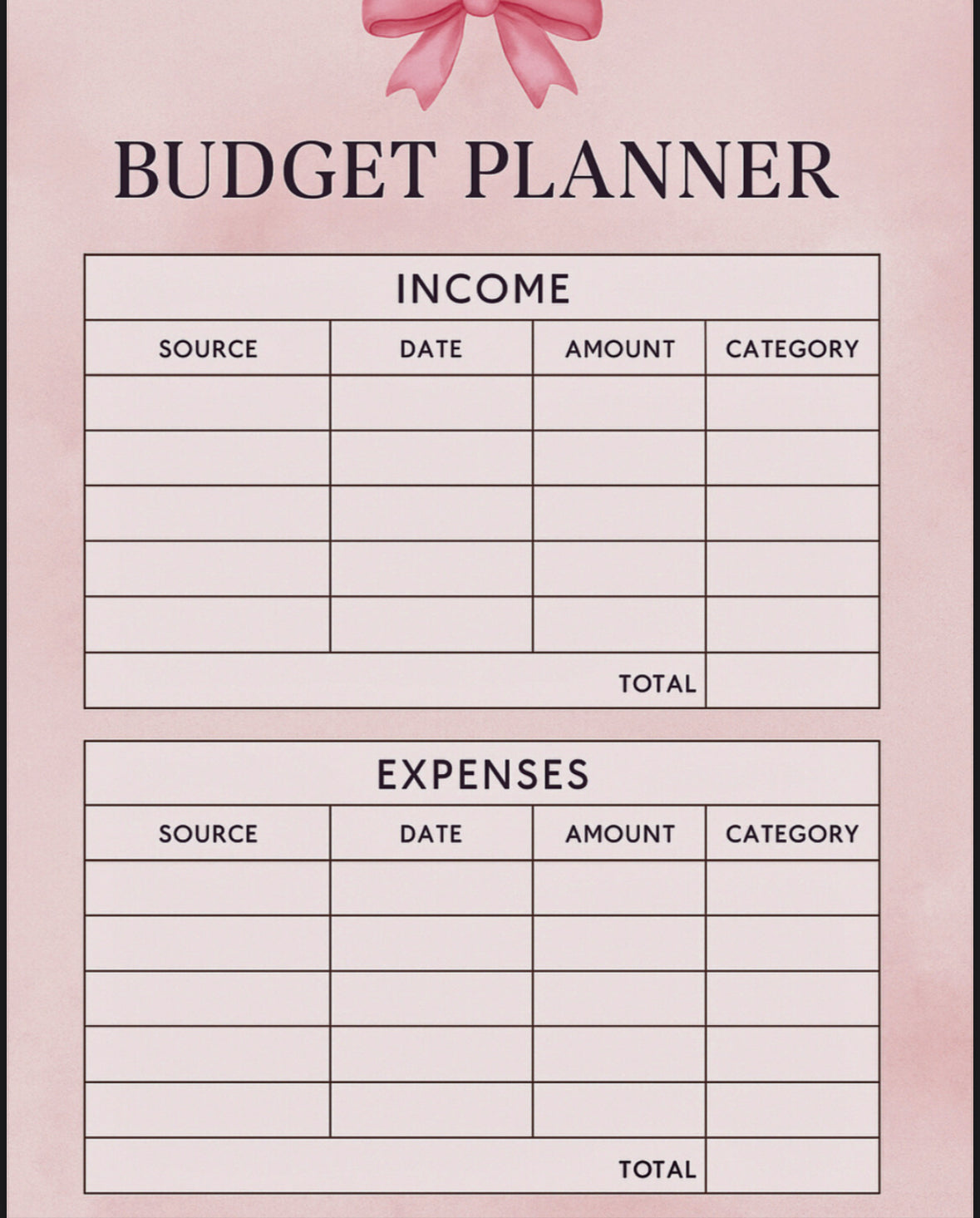 Blush & Bows Planner