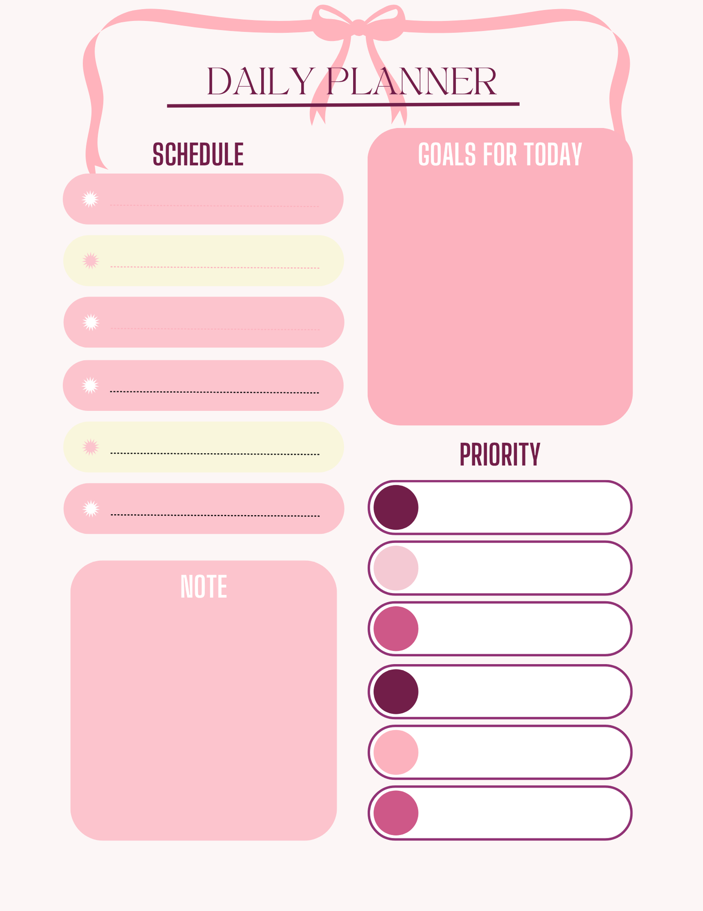 Blush & Bows Planner