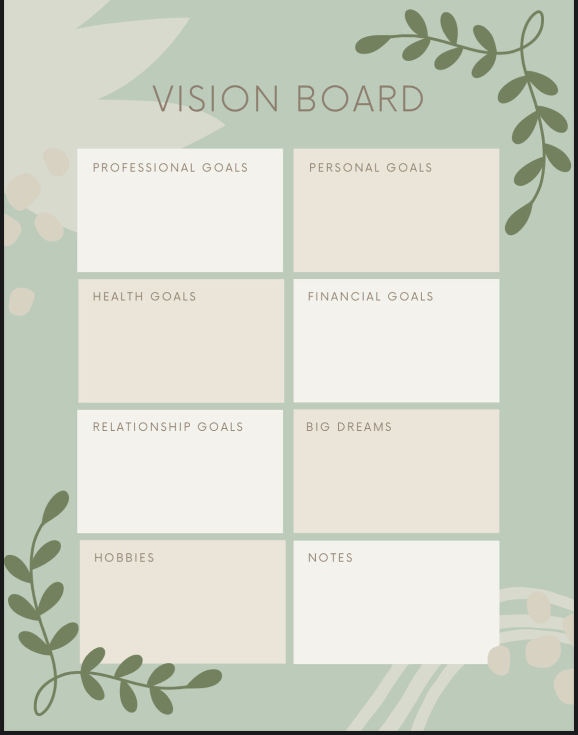 Green Elegant 26/25 Digital Planner