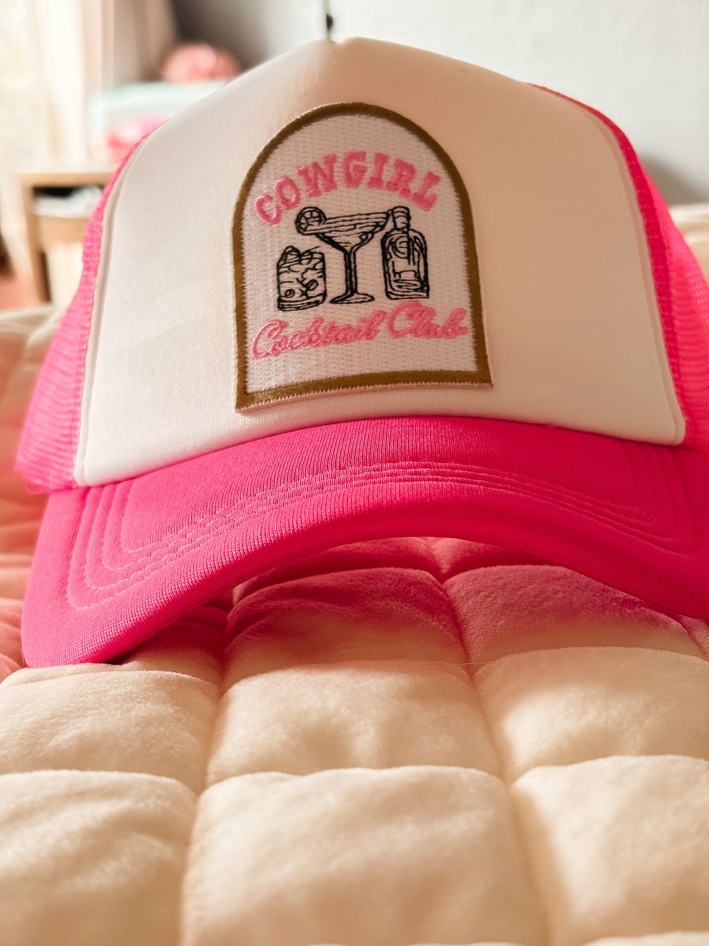 Pink Cowgirl Cocktail Club Trucker Hat