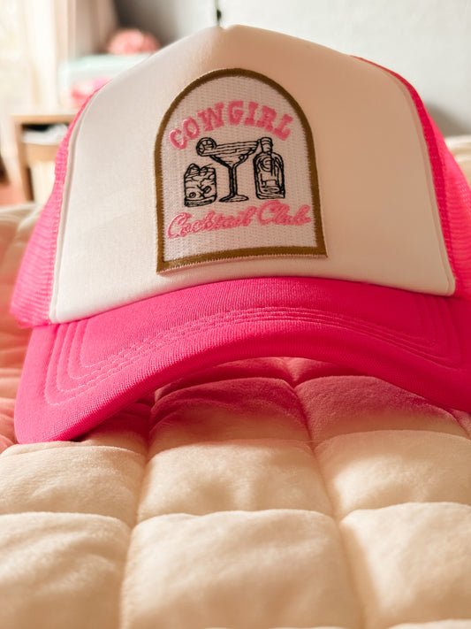 Pink Cowgirl Cocktail Club Trucker Hat
